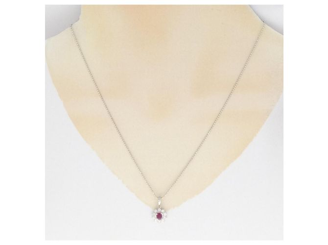 Autre Marque Collana in rubini e diamanti Pt900 Pt850 Rosso - vista 6