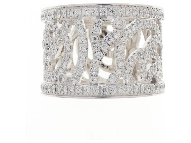 Timeless Chanel Camelia Ring aus Weißgold mit Diamanten Größe 12 Silber - Ansicht 2