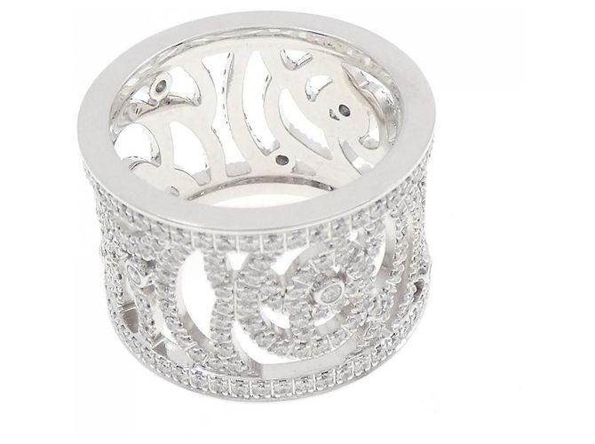 Timeless Chanel Camelia Ring aus Weißgold mit Diamanten Größe 12 Silber - Ansicht 3