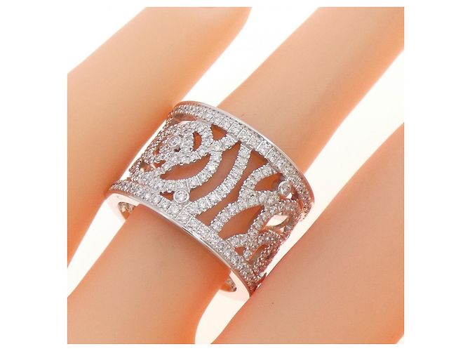 Timeless Chanel Camelia Ring aus Weißgold mit Diamanten Größe 12 Silber - Ansicht 5