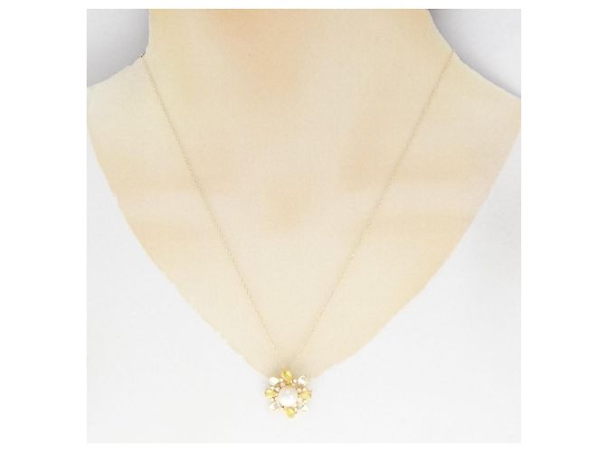 Autre Marque Colar de Pérolas Akoya Au750/PT850 Dourado - vista 6