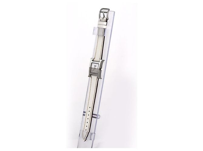 Relógio H da Hermès Double Tour em aço inoxidável com quartzo Branco - vista 2