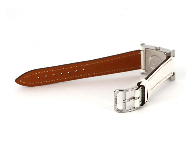 Relógio H da Hermès Double Tour em aço inoxidável com quartzo Branco - vista 6