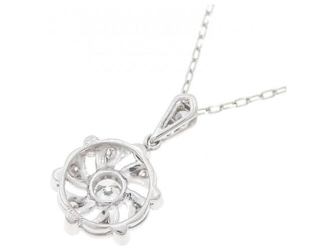 Autre Marque Platin-Diamant-Halskette Silber - Ansicht 4