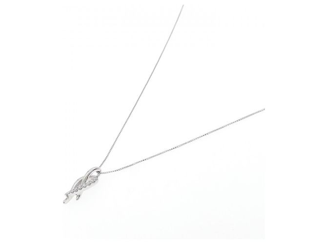 Autre Marque Diamant-Halskette Pt900/Pt850 Silber - Ansicht 2