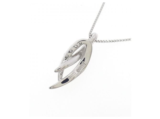 Autre Marque Diamant-Halskette Pt900/Pt850 Silber - Ansicht 4