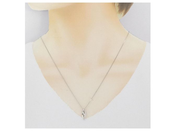 Autre Marque Diamant-Halskette Pt900/Pt850 Silber - Ansicht 6