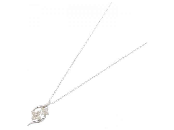 Autre Marque PT950 PT850 Platin-Diamant-Halskette Silber - Ansicht 2