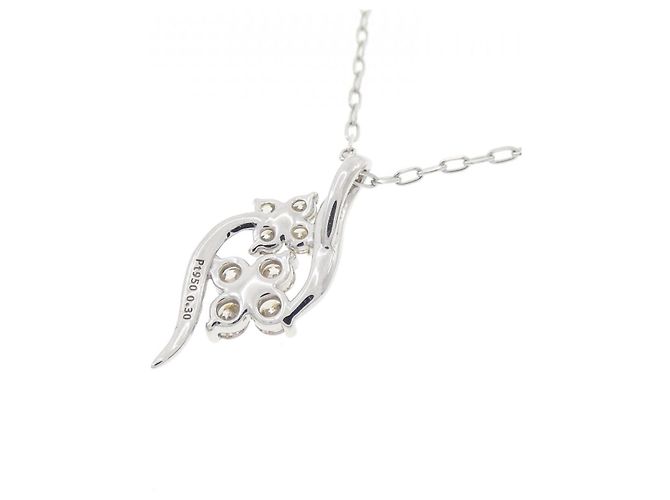 Autre Marque PT950 PT850 Platin-Diamant-Halskette Silber - Ansicht 4