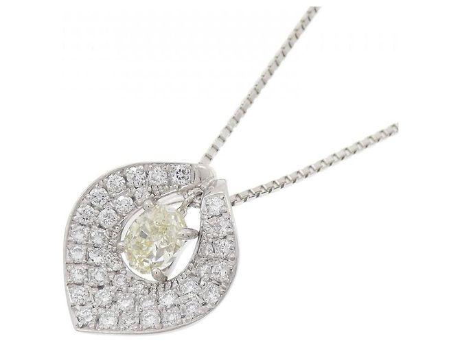 Autre Marque PT900 PT850 Diamant-Halskette Silber - Ansicht 3