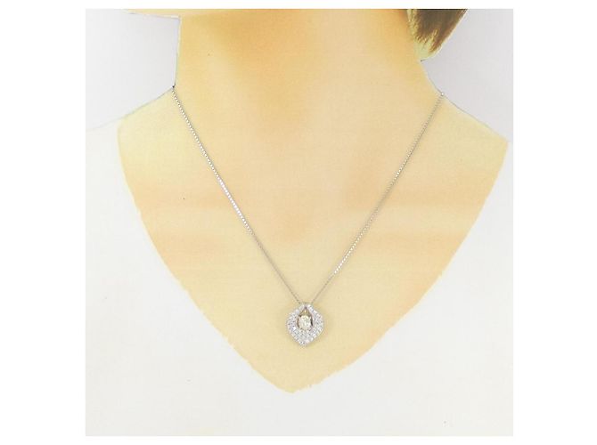 Autre Marque PT900 PT850 Diamant-Halskette Silber - Ansicht 6