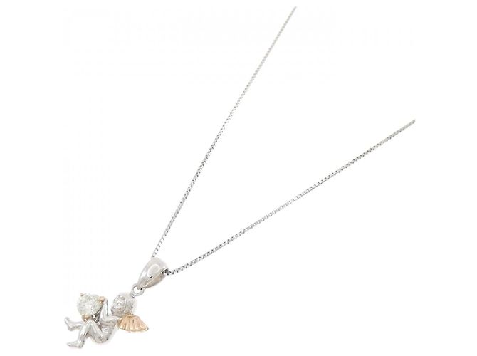 Autre Marque Collana in diamante Angel Heart Pt900 K18PG Pt850 Argento - vista 2