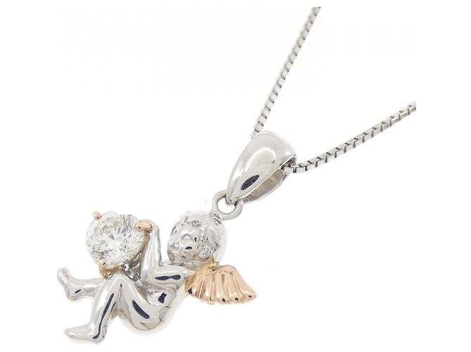 Autre Marque Collana in diamante Angel Heart Pt900 K18PG Pt850 Argento - vista 3