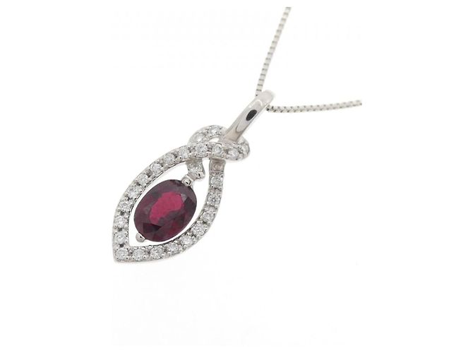 Autre Marque Collana in rubino e diamanti Pt900 Pt850 Rosso - vista 3