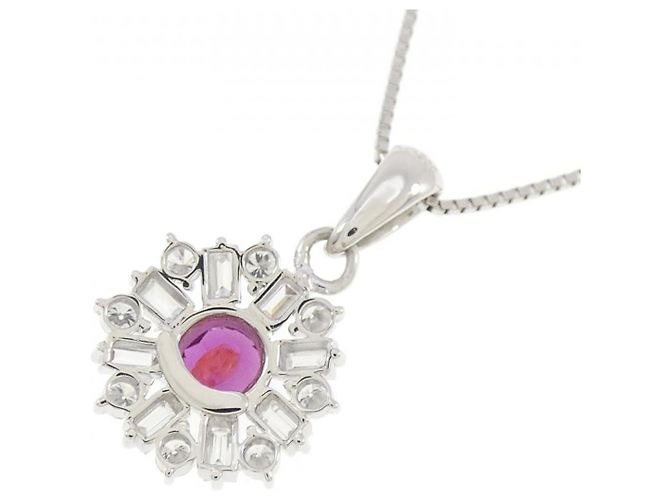 Autre Marque Collana in platino con rubini e diamanti Rosso - vista 4