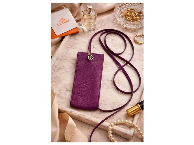 Hermès Purses, wallets, cases Silvery Prune - view 8