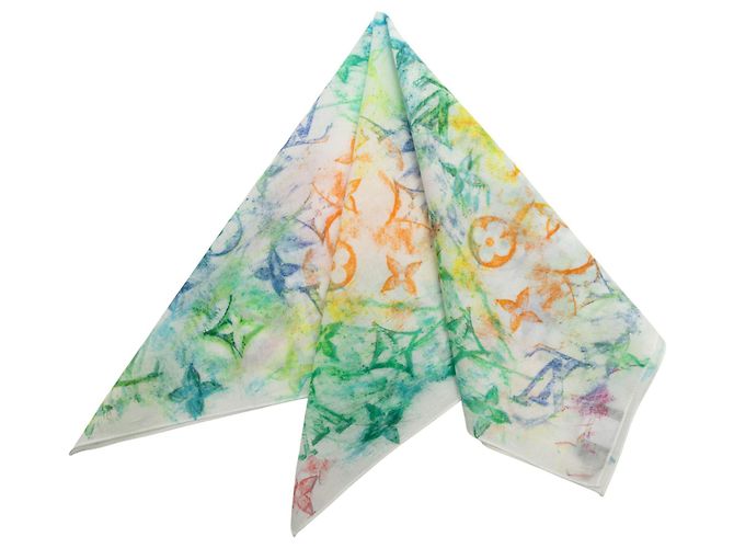Set Bandana e Maschera Monogram Acquerello Bianco Virgil Abloh di Louis Vuitton - vista 5