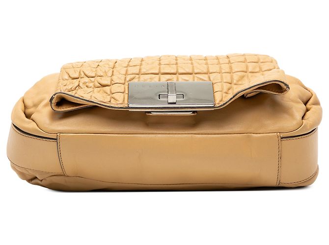 Céline Borsa a spalla Celine Gauffre in pelle di agnello marrone Watch Me Marrone chiaro - vista 3