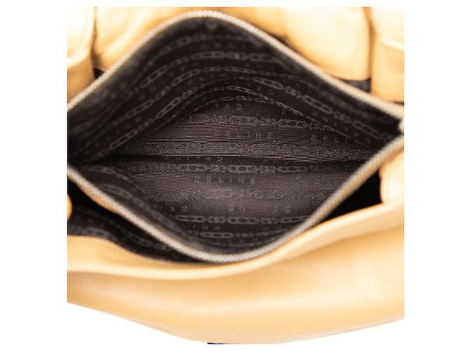 Céline Borsa a spalla Celine Gauffre in pelle di agnello marrone Watch Me Marrone chiaro - vista 4