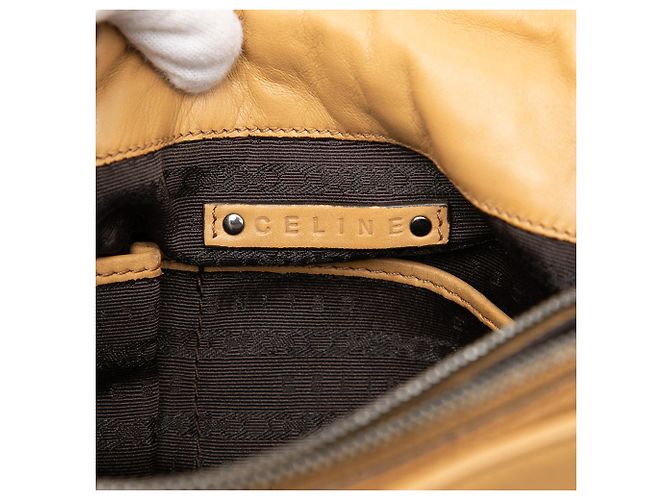 Céline Borsa a spalla Celine Gauffre in pelle di agnello marrone Watch Me Marrone chiaro - vista 5