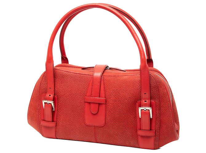Borsa Senda in nubuck rosso LOEWE - vista 2