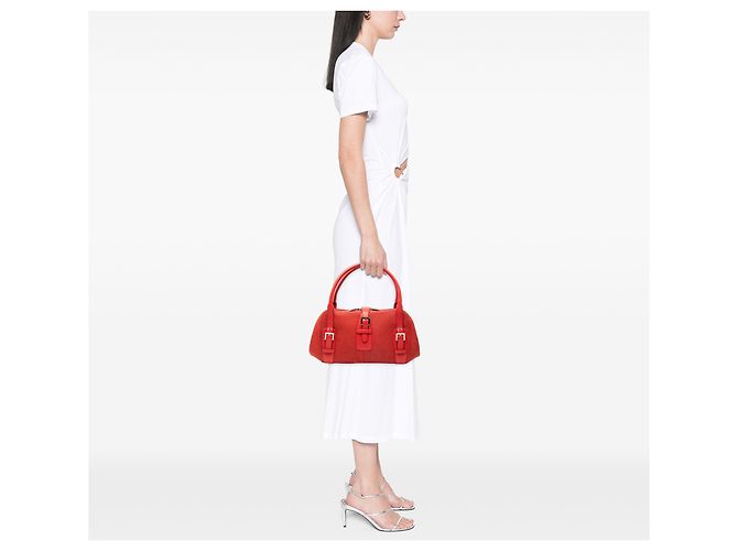 Borsa Senda in nubuck rosso LOEWE - vista 7