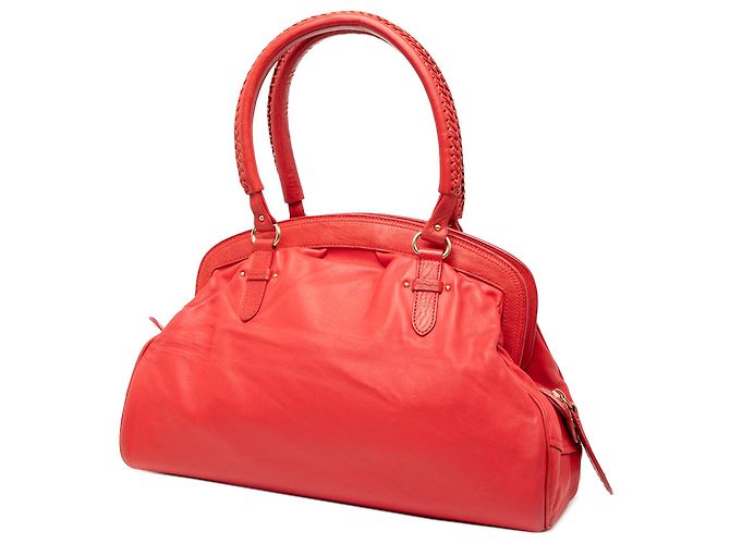 Borsa My Dior Frame grande in pelle di vitello rossa - vista 2