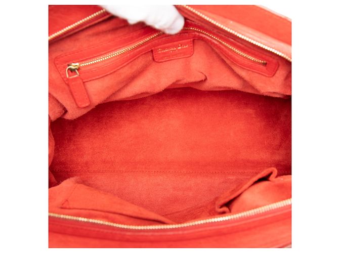 Borsa My Dior Frame grande in pelle di vitello rossa - vista 4