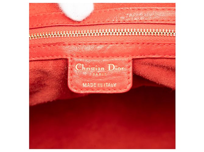 Borsa My Dior Frame grande in pelle di vitello rossa - vista 5