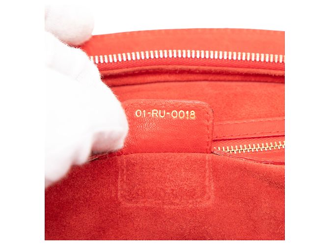 Borsa My Dior Frame grande in pelle di vitello rossa - vista 6