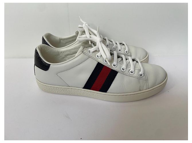 Sneaker Gucci Ace in pelle bianca Bianco - vista 2