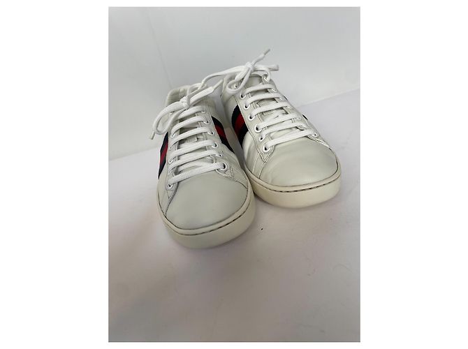 Sneaker Gucci Ace in pelle bianca Bianco - vista 3