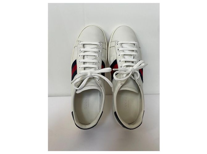 Sneaker Gucci Ace in pelle bianca Bianco - vista 9