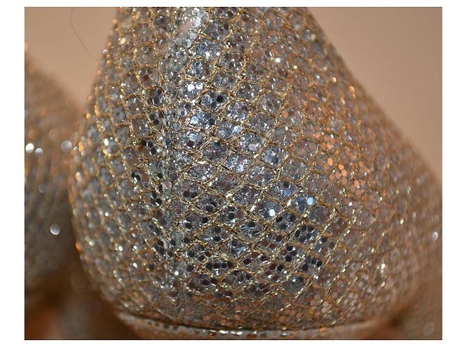 Jimmy Choo Sandali Aperti Moon Glitter Argentati Pelle 35.5 IT Argento - vista 4