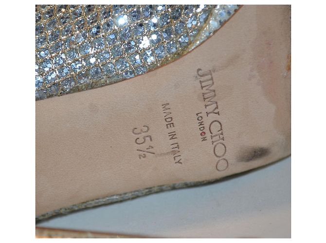 Jimmy Choo Sandali Aperti Moon Glitter Argentati Pelle 35.5 IT Argento - vista 6