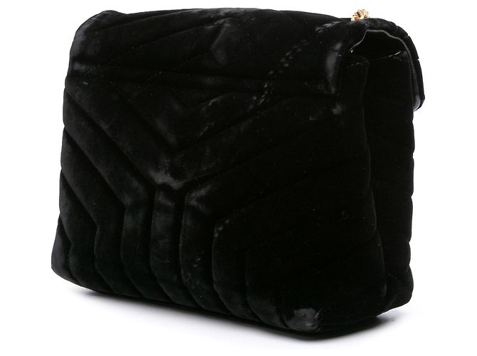 Saint Laurent – LouLou Monogram in velluto matelassé nero | Small - vista 2