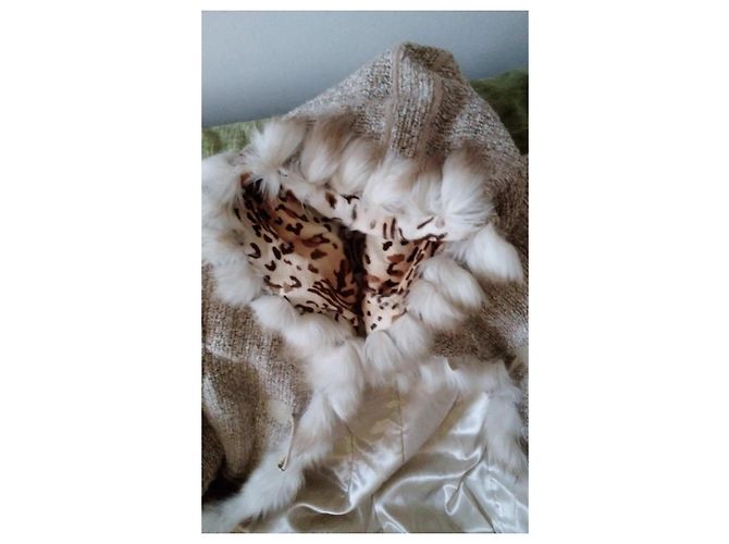 Autre Marque Abrigo largo de lana beige Maria Grazia Severi con piel sintética - vista 15