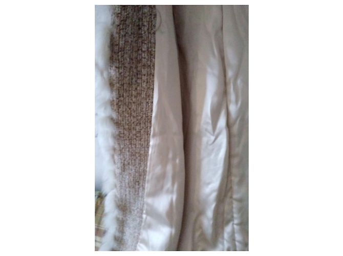 Autre Marque Abrigo largo de lana beige Maria Grazia Severi con piel sintética - vista 4