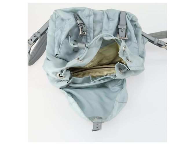 PRADA Rucksack aus Nylon hellblau Silber Auth BA9058 - Ansicht 10