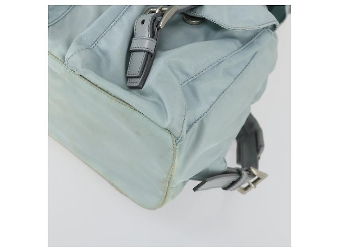PRADA Rucksack aus Nylon hellblau Silber Auth BA9058 - Ansicht 16