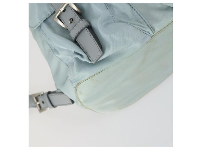 PRADA Rucksack aus Nylon hellblau Silber Auth BA9058 - Ansicht 17