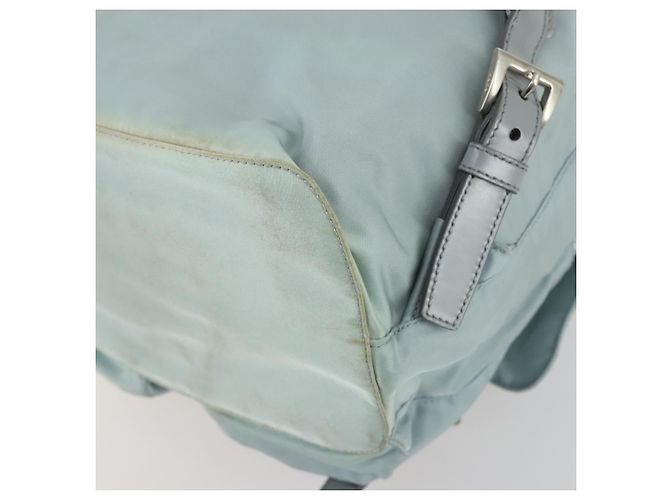 PRADA Rucksack aus Nylon hellblau Silber Auth BA9058 - Ansicht 18