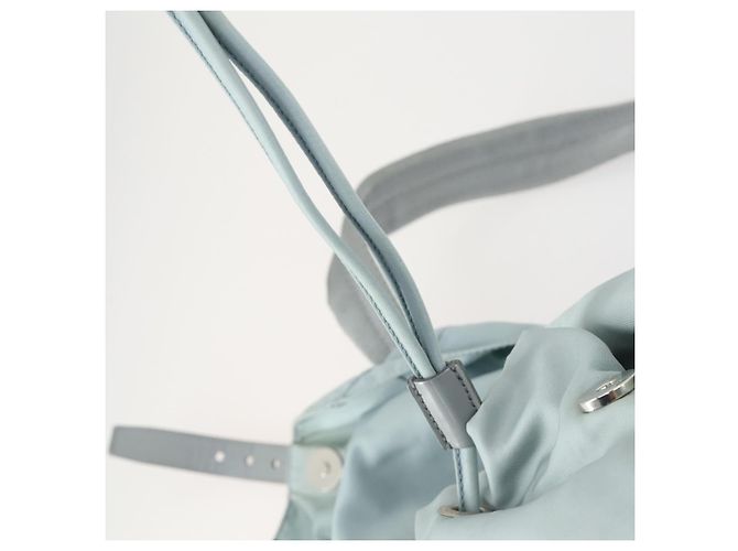 PRADA Rucksack aus Nylon hellblau Silber Auth BA9058 - Ansicht 21