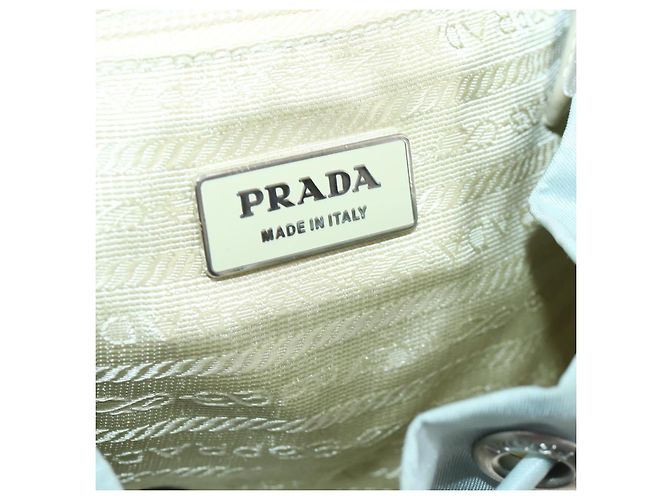 PRADA Rucksack aus Nylon hellblau Silber Auth BA9058 - Ansicht 24