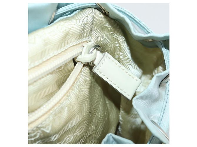 PRADA Rucksack aus Nylon hellblau Silber Auth BA9058 - Ansicht 25