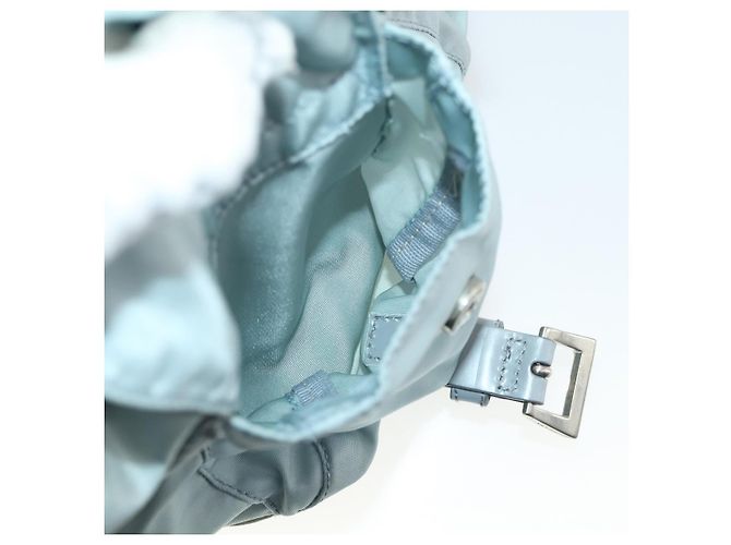 PRADA Rucksack aus Nylon hellblau Silber Auth BA9058 - Ansicht 28