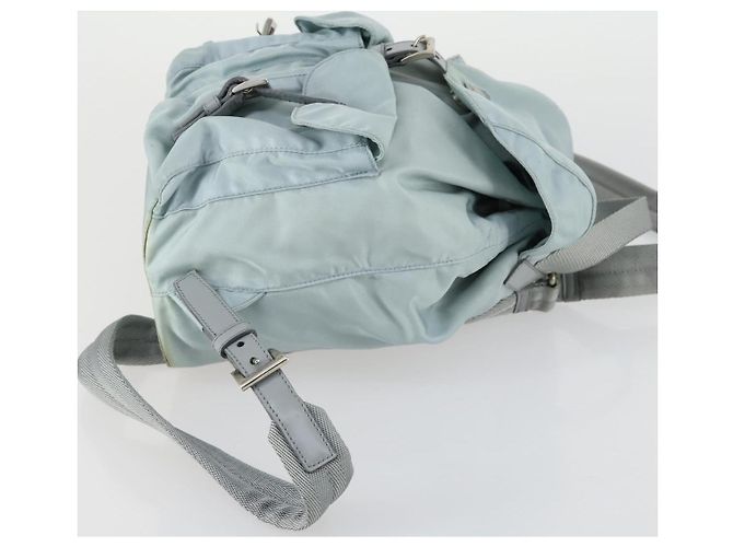 PRADA Rucksack aus Nylon hellblau Silber Auth BA9058 - Ansicht 3
