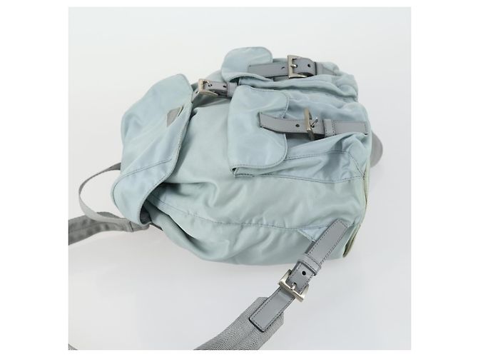 PRADA Rucksack aus Nylon hellblau Silber Auth BA9058 - Ansicht 4