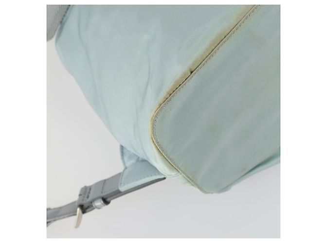 PRADA Rucksack aus Nylon hellblau Silber Auth BA9058 - Ansicht 9