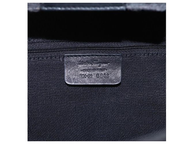 Gancini Tote Bag aus Nylon in Schwarz und Silber von Salvatore Ferragamo Auth BA9401 - Ansicht 12
